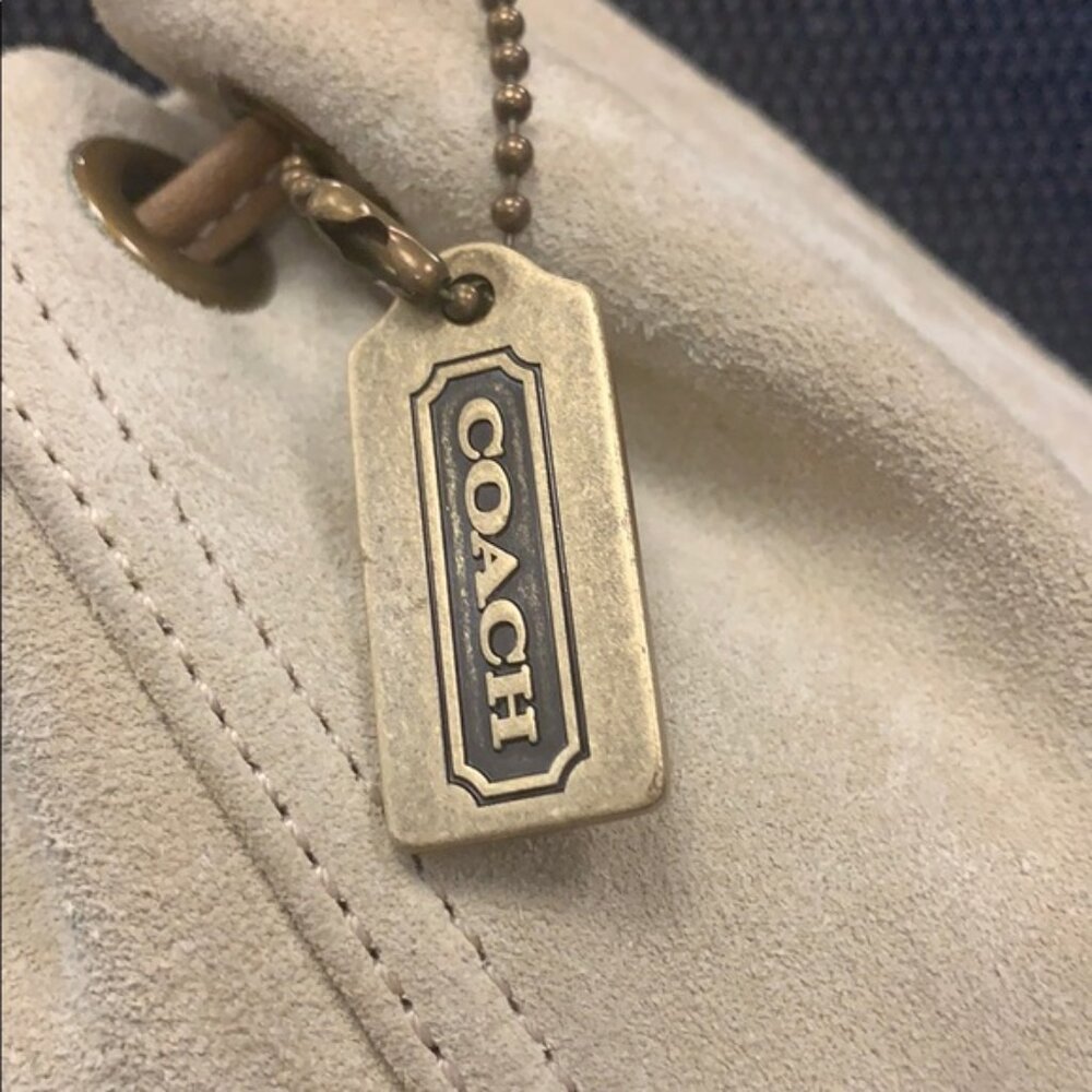 🧧 Coach Tan Suede Leather Drawstring Pouch - Picture 3 of 11